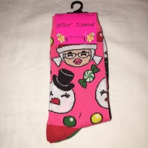 3 Pair Betsey Johnson Christmas Socks NWT